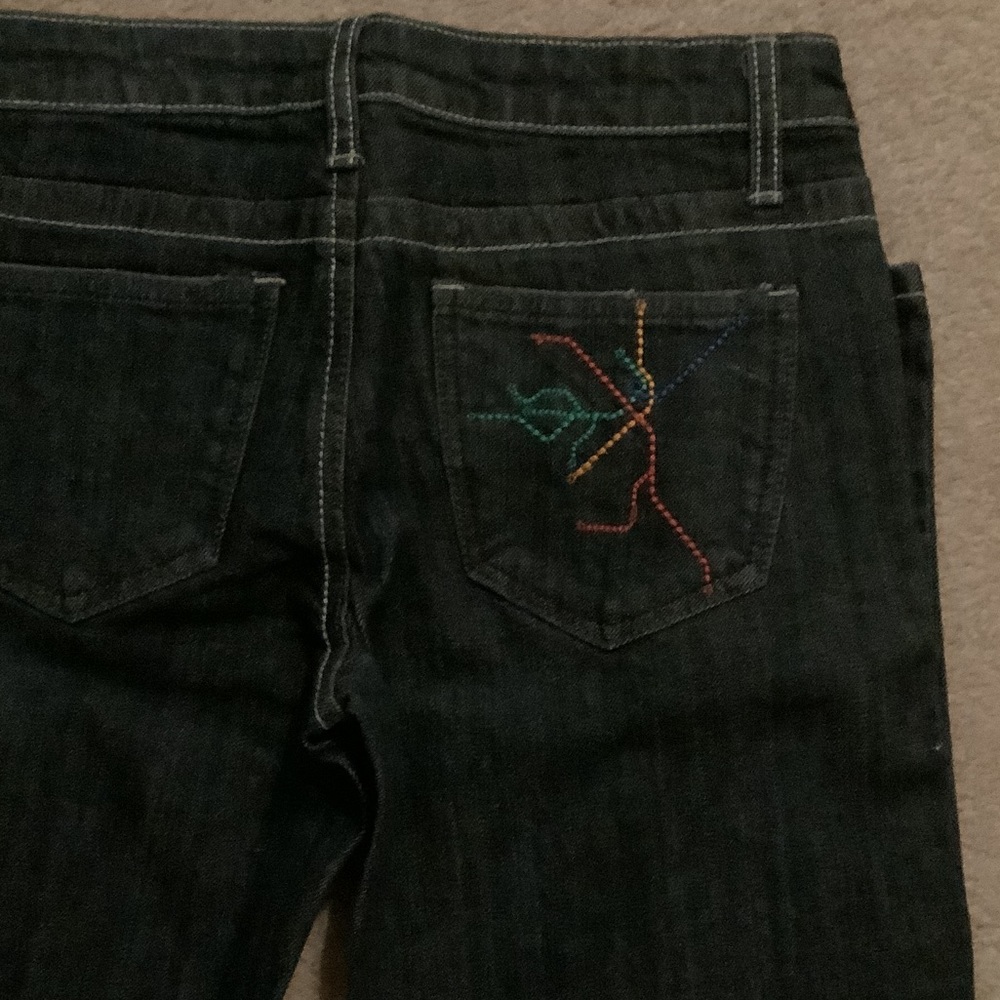 Boston MBTA train jeans with Charlie Token